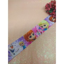 Репсовая лента с рисунком 2,5 см, цена за 1 м